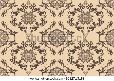 Seamless luxury decorative ornament on background. Luxurious floral ornament on background. Seamless wallpaper pattern. Trendy wallpaper pattern