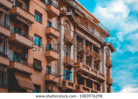 residential orange building for real estate