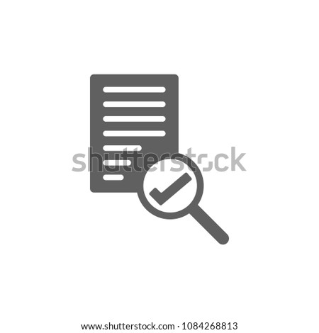 Paper with magnifying glass icon vector. Symbol for your web site design, logo, app, UI. Vector illustration, EPS