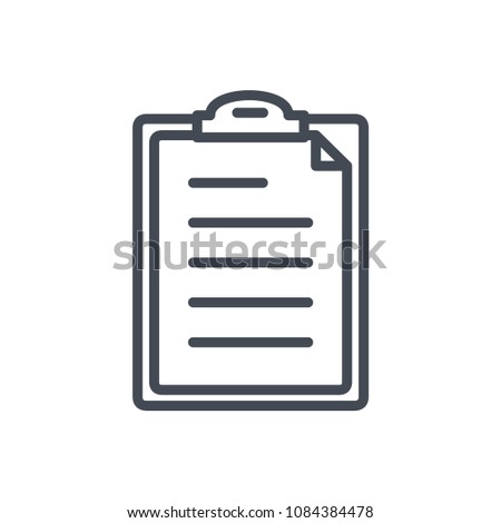 Document list line office icon raster illustration