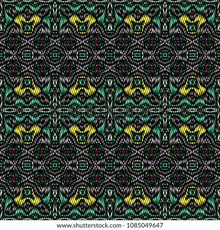 Embroidery texture with geometric ornament. Pattern for surface design, textiles, printing, wallpaper, web design, Identity