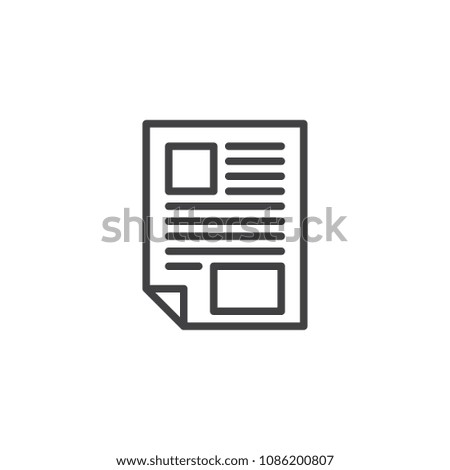 Newspaper outline icon. linear style sign for mobile concept and web design. News paper simple line vector icon. Symbol, logo illustration. Pixel perfect vector graphics