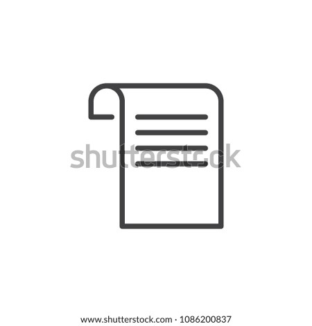 Paper document outline icon. linear style sign for mobile concept and web design. To do List simple line vector icon. Symbol, logo illustration. Pixel perfect vector graphics