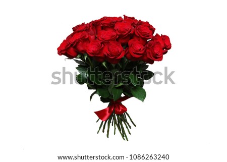bouquet of red roses isolated on a white background
