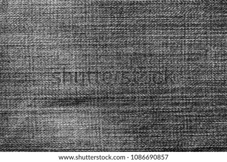 Jeans cloth pattern in black and white. Abstract background and texture for design.