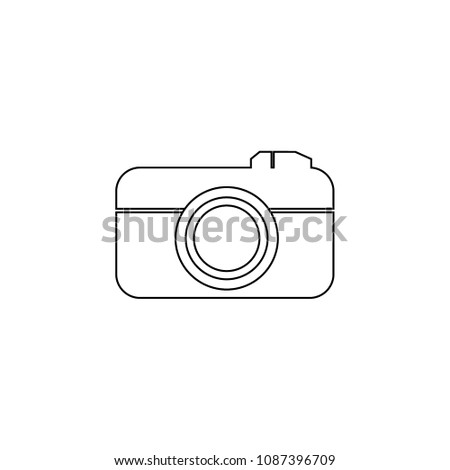 outline photo camera vector icon