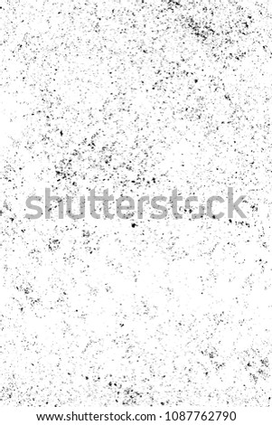 Grunge black and white pattern. Monochrome particles abstract texture. Dark design background surface.