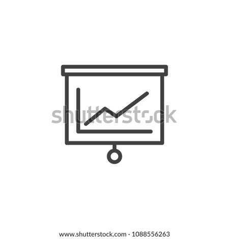Presentation Graph board outline icon. linear style sign for mobile concept and web design. business progress chart simple line vector icon. Symbol, logo illustration. Pixel perfect vector graphics