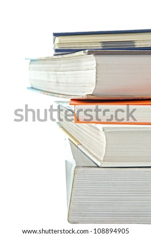 Stack of books isolated on white background