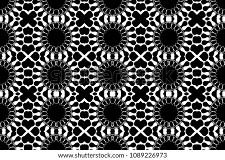 Black and white seamless pattern with simple geometric ornate for product, gift or card background