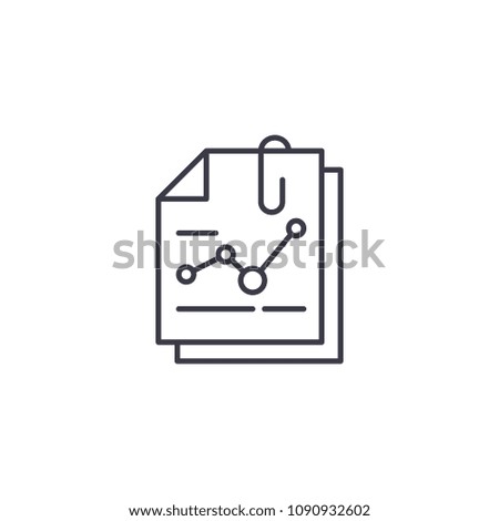 Analytical report linear icon concept. Analytical report line vector sign, symbol, illustration.