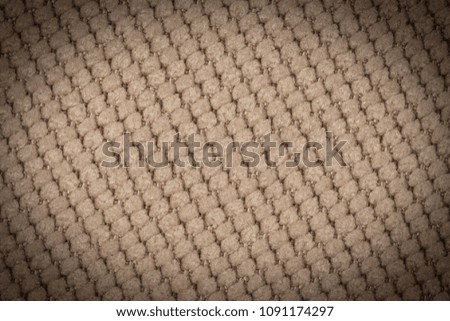 Brown fabric texture for background. Abstract background, empty template. Top view.