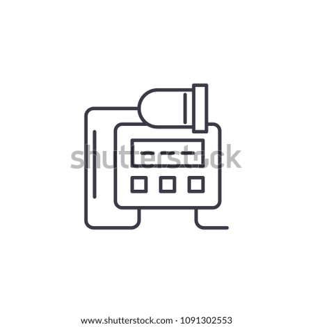 Electric equipment linear icon concept. Electric equipment line vector sign, symbol, illustration.