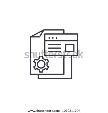 Production documentation linear icon concept. Production documentation line vector sign, symbol, illustration.