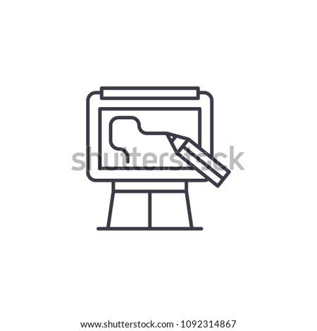 Painting subject linear icon concept. Painting subject line vector sign, symbol, illustration.