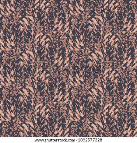 Thin fabric with a natural pattern in shades of beige and dark blue. Mottled decorative background. Vector illustration.