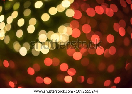 Festive yellow and red bokeh background, vector art illustration highlights.