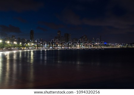 View of Ponta Negra Beach during the night - Natal, Brazil