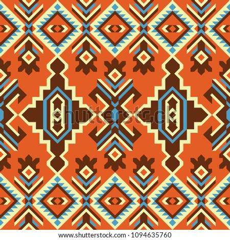 Ethnic geometric ornament, seamless pattern, tribal kilim.
