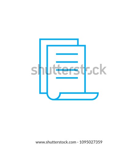 Printed documents linear icon concept. Printed documents line vector sign, symbol, illustration.