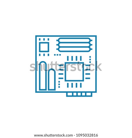 Motherboard linear icon concept. Motherboard line vector sign, symbol, illustration.