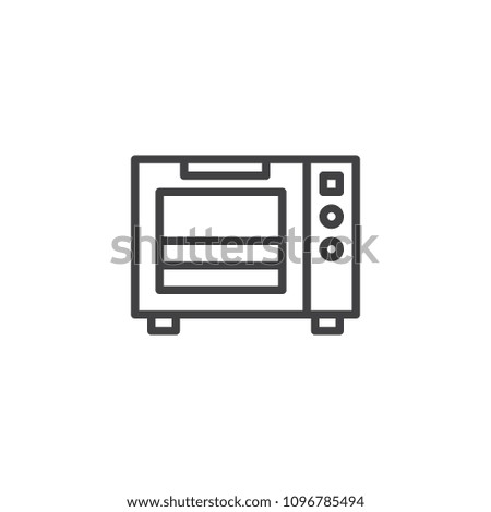 Microwave outline icon. linear style sign for mobile concept and web design. Electric stove simple line vector icon. Symbol, logo illustration. Pixel perfect vector graphics