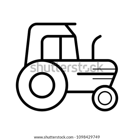 Tractor line icon, outline vector sign, linear style pictogram isolated on white. Symbol, logo illustration. Editable stroke. Pixel perfect
