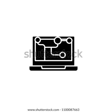 Interactions chain black icon concept. Interactions chain flat  vector symbol, sign, illustration.