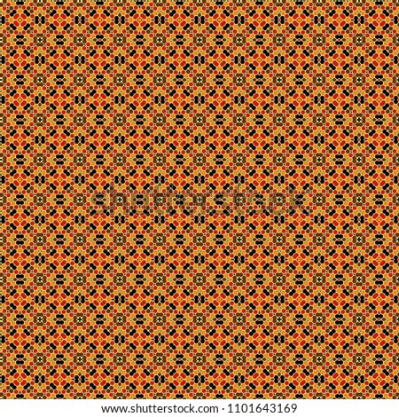 Mosaic seamless pattern. Block repeat background. Geometric pattern in traditional, ethnic style. Design a mosaic, a kaleidoscope. Moroccan tiles.
