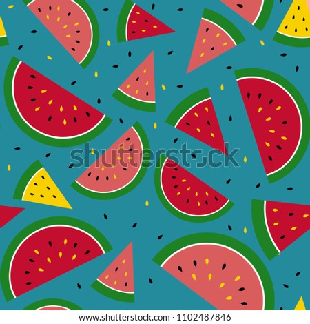 Vector Seamless Watermelon Pattern