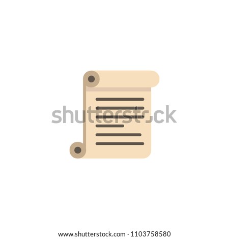 Scroll paper vector flat icon