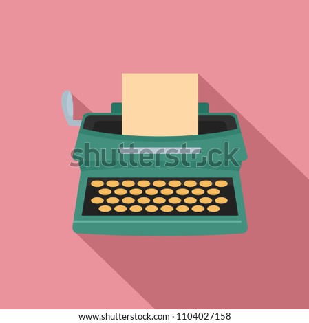 Old typewriter icon. Flat illustration of old typewriter icon for web design