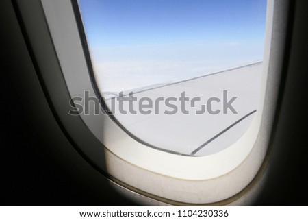 Happy travel on airplane