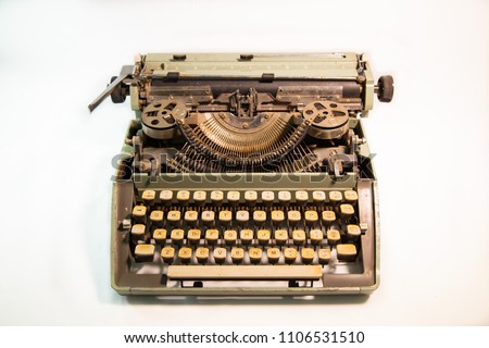 Old typewriter in antique photography vintage