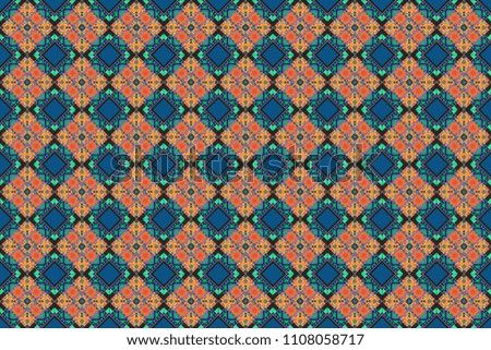 Geometric abstract mosaic seamless pattern with tiles and simple shapes in gray, magenta and blue colors for fashion. Abstract dynamic retro tiles background. Seamless grunge micro raster print.