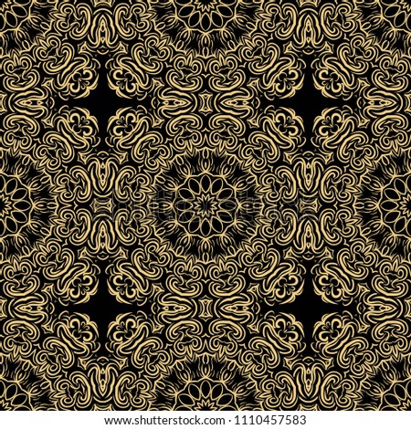 beautiful flower mandala. decorative vector. gold, black color symbol. vector illustration