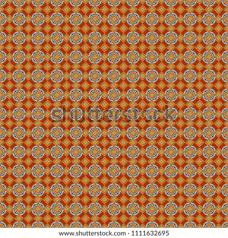 Checkered fabric texture print in shades of gray, green and orange. Seamless tartan plaid pattern.