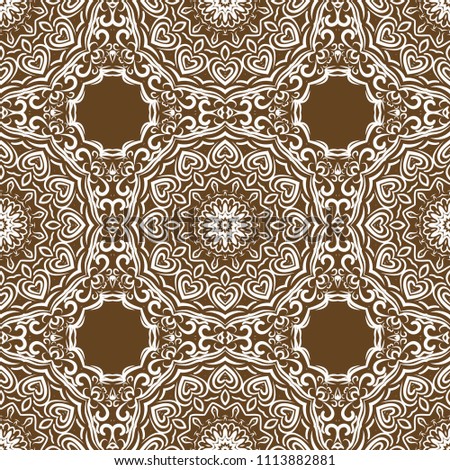 seamless lace floral background. Texture for wallpaper, invitation. Vector illustration. Monochrome ornament color