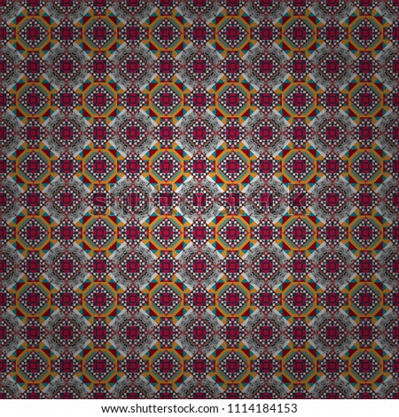 Native batik watercolor artistic gray, red and blue seamless pattern. Ethnic boho style. Vector illustration. Seamless hand drawn tribal tiles texture.