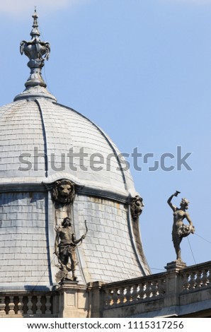 Dome of Vajdahunyad castle in Budapest, Hungary
