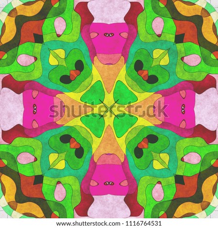 Ornament home decor- sacred geometry. Ornate- art illustration. Abstract kaleidoscope- design wall. To print using napkins and tablecloths