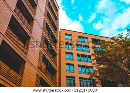 orange apartments from exterior view at potsdamer platz