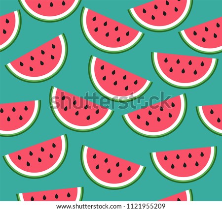 Watermelon Pattern. Vector Background.