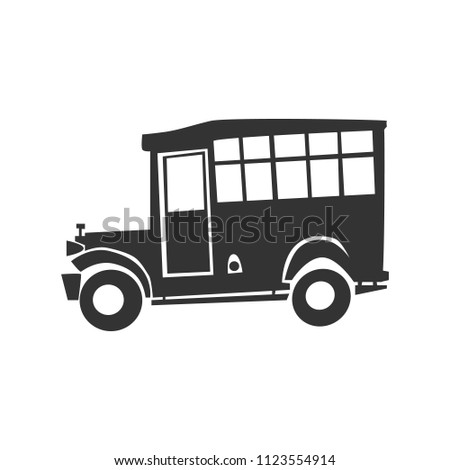 old retro car on a white background