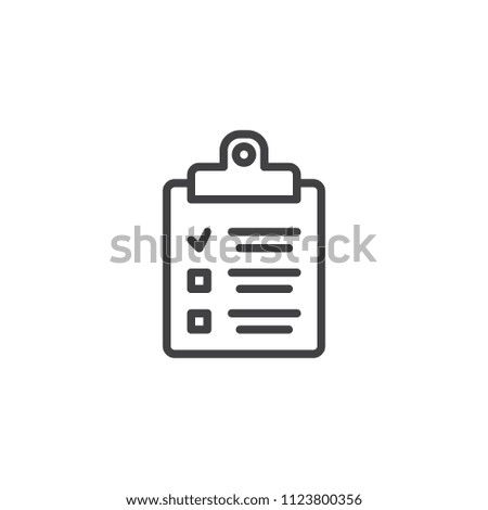 Clipboard Checklist outline icon. linear style sign for mobile concept and web design. Notepad simple line vector icon. Symbol, logo illustration. Pixel perfect vector graphics