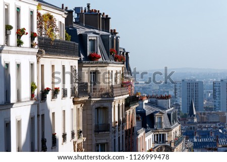 Building facade at  Butte Montmartre 