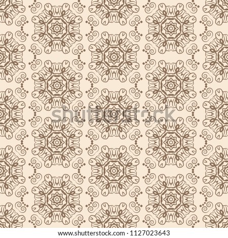 japanese pattern. Arabic, indian, Islamic motifs. Mandala seamless pattern. Ethnic bohemian background. Wrapping and scrapbook paper. Abstract flower. Print for fabric. illustration