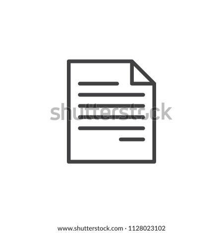 Paper Document outline icon. linear style sign for mobile concept and web design. Text file simple line vector icon. Symbol, logo illustration. Pixel perfect vector graphics
