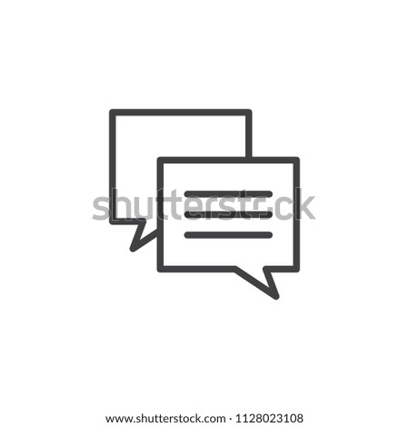 Square speech bubble outline icon. linear style sign for mobile concept and web design. Message, chat simple line vector icon. Symbol, logo illustration. Pixel perfect vector graphics