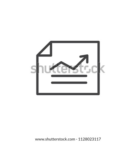 Report with graph outline icon. linear style sign for mobile concept and web design. Planning business document simple line vector icon. Symbol, logo illustration. Pixel perfect vector graphics
